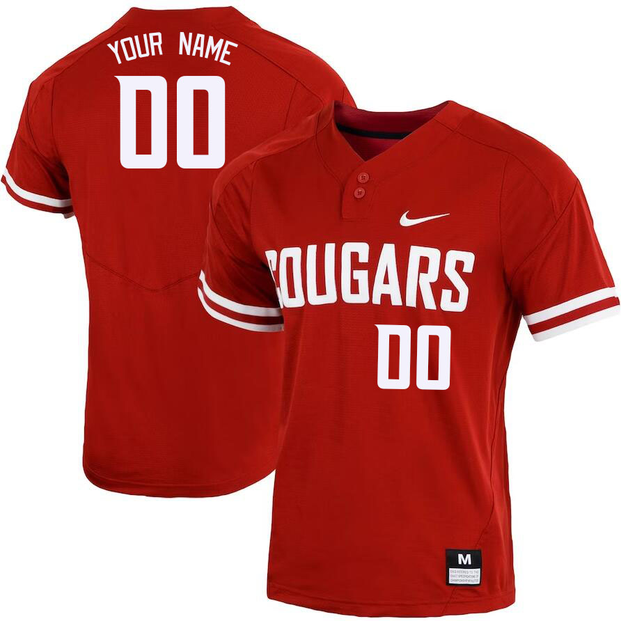 Custom Washington State Cougars Name And Number College Baseball Jersey Stitched-Crimson